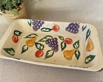 Vintage Large Handpainted "Orchard Medley" Lasagna Pan From Italy