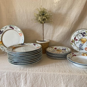 Vintage Dansk Umbrian Fruit Pattern Dinner & Salad Plates