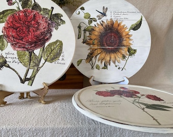 Upcycled Painted Farmhouse Cottage Lazy Susan Turntables
