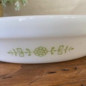 Vintage Glasbake 10&quot; Milk Glass Pie Plate With Handles