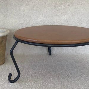 vintage Longaberger Wood Crafts en bois et en fer ou support à gâteau en bois et en fer