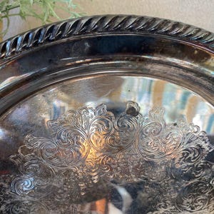Vintage Sheridan Taunton Silversmiths Tarnished Silverplate Tray