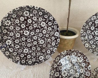 Rare Vintage Johnson Bros Brown & White Country Cupboard Ironstone Dish Set