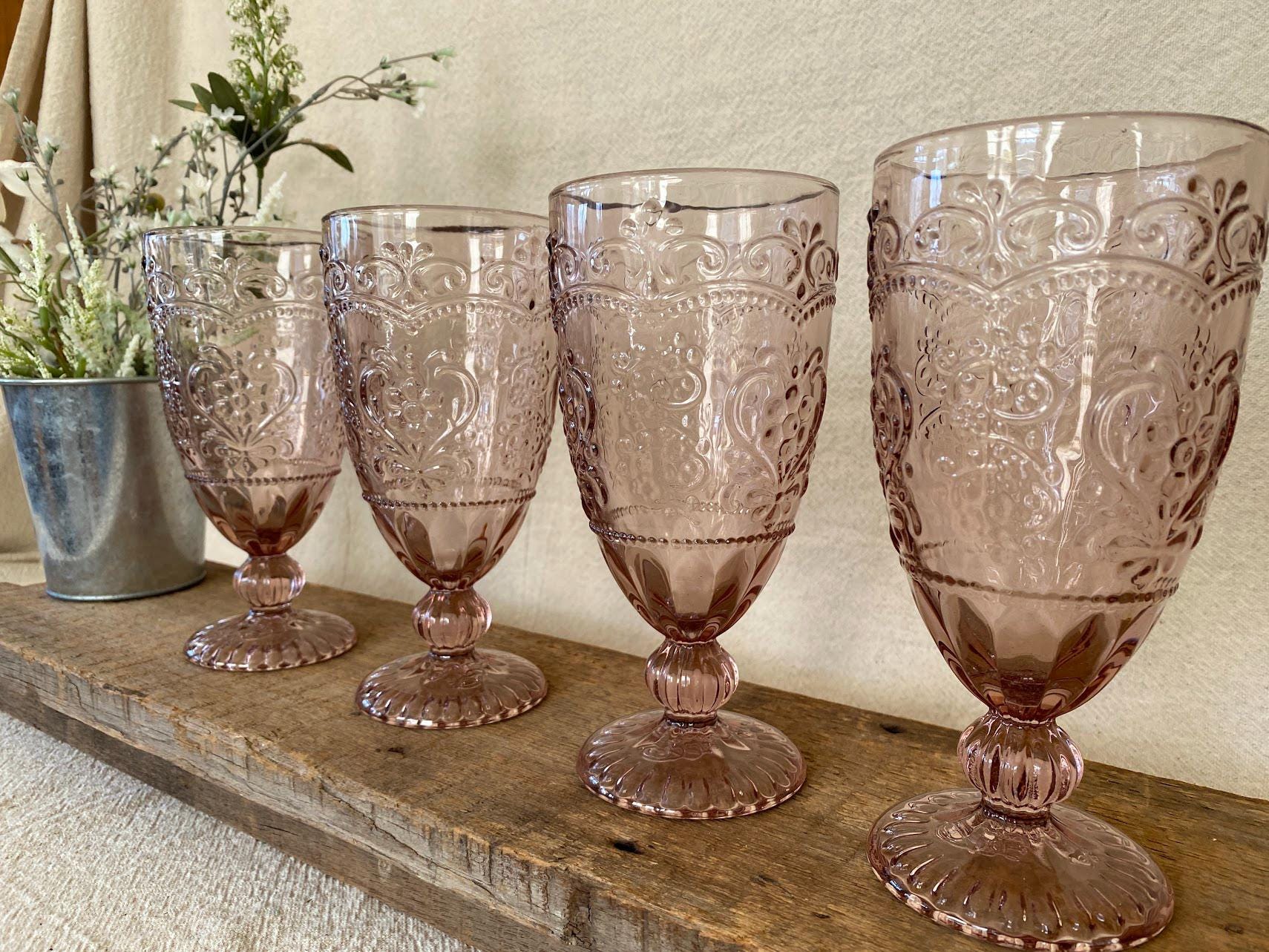 Pioneer Woman Amelia Rose Water or Iced Tea Goblets