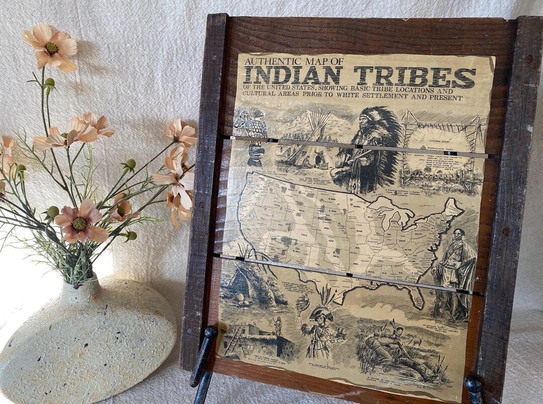 Vintage Authentic Map of Indian Tribes of the United States C. 1975 - Etsy