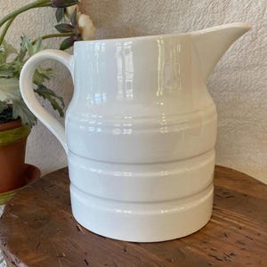 Vintage Lord Nelson England Pottery Ironstone White Jug Pitcher