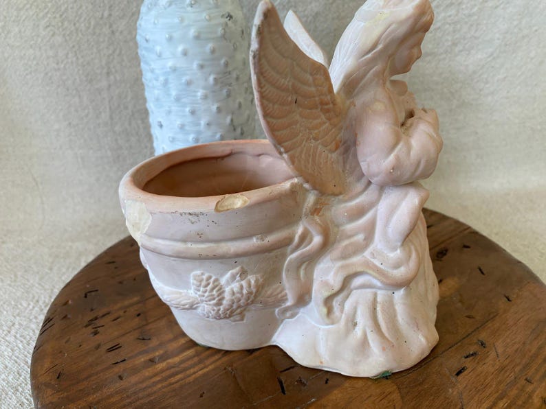 Vintage Terra Cotta Angel Statue Planter From Bloom Rite - Etsy
