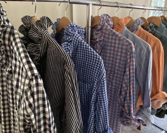 Upcycled Ruffled Collared Menswear Shirts