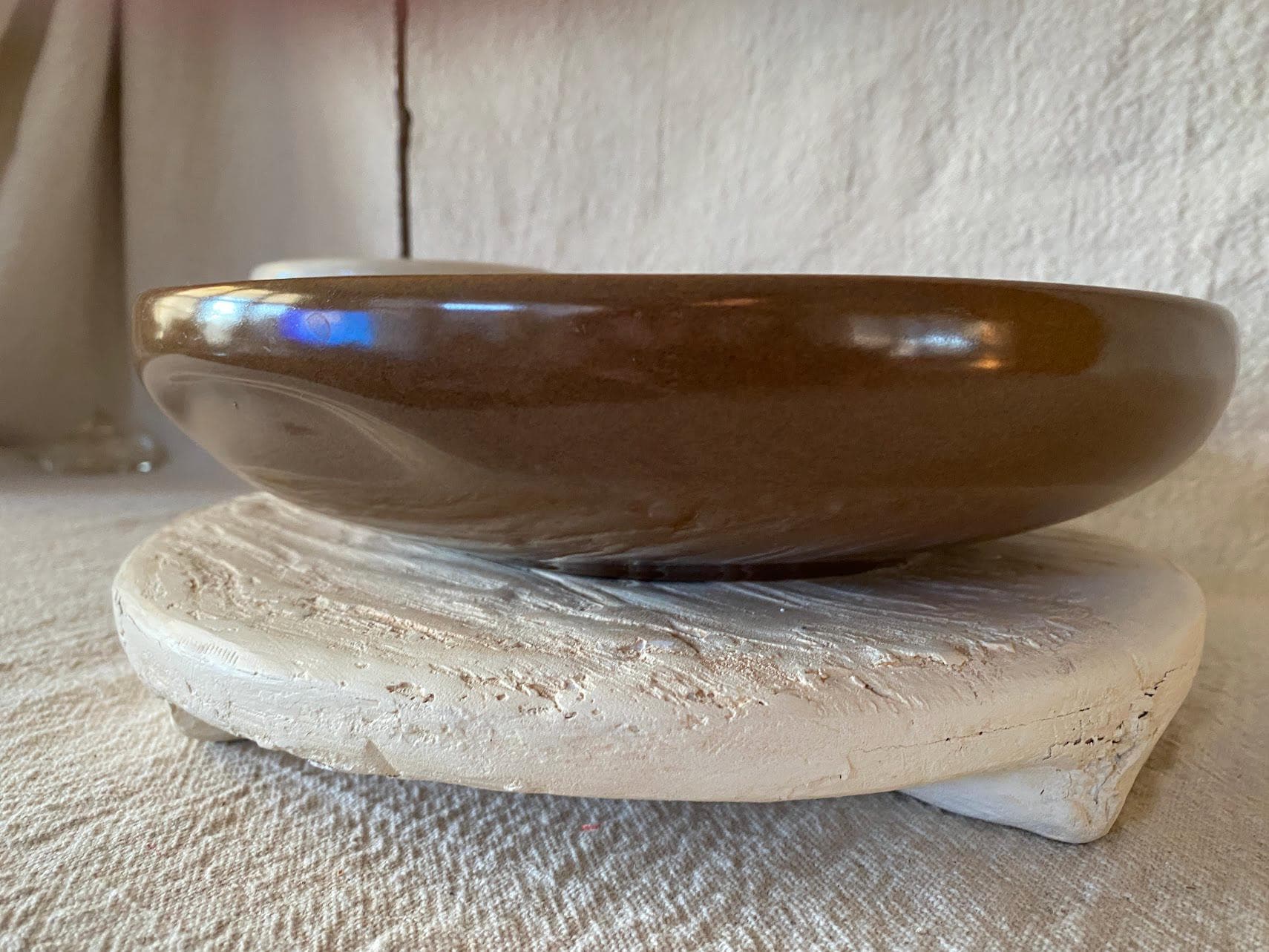 1960's MCM Russell Wright Iroquois Nutmeg Brown Divided Serving Bowl