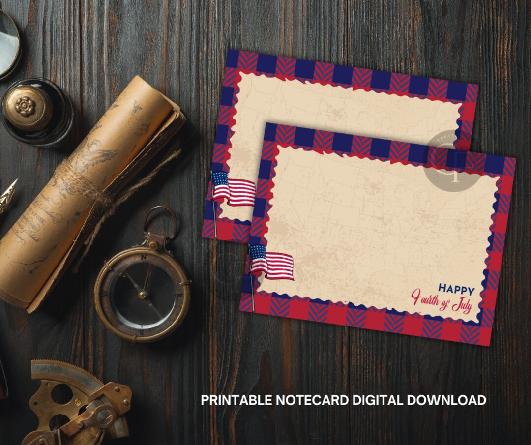 Printable Notecard, Greeting Card, Gift Card, Independence Card Digital ...