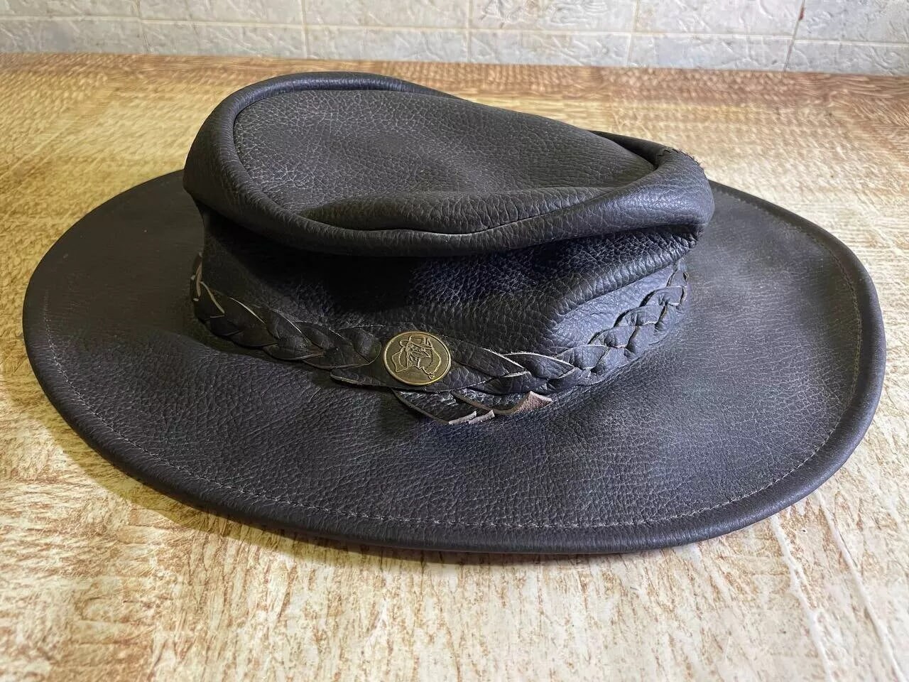Vintage the Australian Bush Hat Co Genuine Premium M Size Leather Hat Cowboy Hats Etsy