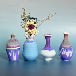 Unique Miniature Vase Desk Decor Gifts for Mom, Cute Mini Mommy Pot Handmade Tiny Pottery, Keepsake Miniature Small Flower Vase Gift for Her