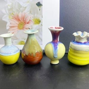Unique Miniature Vase Desk Decor Gifts for Mom, Cute Mini Mommy Pot Handmade Tiny Pottery, Keepsake Miniature Small Flower Vase Gift for Her
