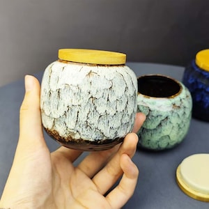 Mini urnas de cerámica para mascotas, urnas únicas para cenizas de perro, urnas pequeñas para cenizas humanas, urnas de cerámica esmaltada para cenizas familiares y regalos de recuerdo.