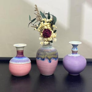Unique Miniature Vase Desk Decor Gifts for Mom, Cute Mini Mommy Pot Handmade Tiny Pottery, Keepsake Miniature Small Flower Vase Gift for Her