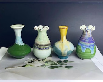 Einzigartige Miniatur-Vase Schreibtisch-Dekor-Geschenke für Mama, nette Mini Mommy Pot handgemachte kleine Keramik, Andenken Miniatur-kleine Blumenvase Geschenk für Sie