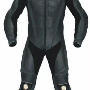Custom-Made Racing Black Leather Motorcycle Suit – Premium Quality Biker Leather Race Gear