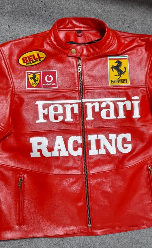 Ferrari Racing Leather Jacket Vintage RARE 2004 WORLD