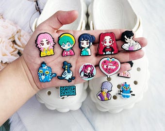 Set di 16/18 ciondoli per scarpe fai da te Kpop Demon Hunters, accessori per bambini a tema cartoni animati