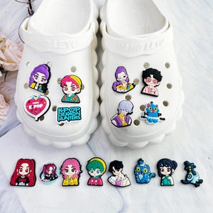 DIY Kpop Demon Hunters Shoe Charms Set 16/18pcs Cartoon Accessories for Kids