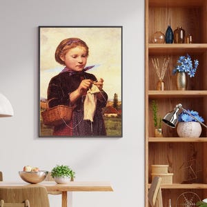 Knitting Poster for Knitting Lover to use as Craft Room Decor, Artful Wall Art, or as a Happy Birthday Gift