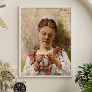 Knitting Poster for Knitting Lover to use as Craft Room Decor, Artful Wall Art, or as a Happy Birthday Gift