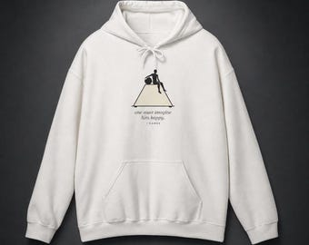Camus Absurdism Hoodie | One Must Imagine Gift | Sisyphus Philosophy Sweatshirt | Existentialism Grad Dad Unisex