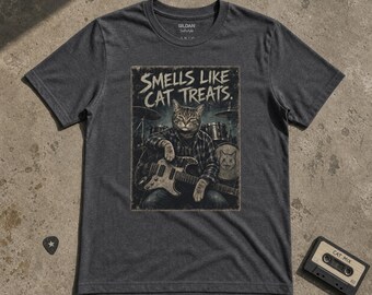 Funny Cat Shirt Smells Like Cat Treats | Grunge Cat Tee | Cat Mom Gift | Alternative Cat Shirt | Music Lover Gift Unisex