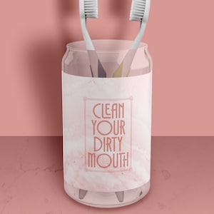 Zahnbürstenhalter für Badezimmer Badezimmerzubehör Rosenquarz-Look Zahnpasta-Aufbewahrungsbehälter Einweihungsparty Geschenkidee Badezimmeraufbewahrung Art-Deco-Glasbecher