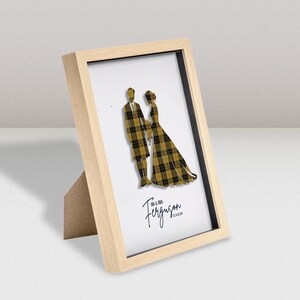 Wedding Gift Anniversary Gift Personalized Wall Art Custom Wedding Portrait Bride and Groom Portrait Tartan Art Scottish Heritage Gift Newlywed Gift Wedding Decor Anniversary Decor Canvas Print A4 A5 sizes
