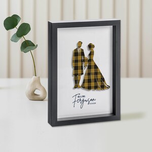 Custom Tartan Art Personalized Tartan Art Tartan Wedding Gift Scottish Wedding Gift Wedding Portrait Bride Groom Portrait Wall Art Wedding Decor Anniversary Decor Newlywed Gift Couples Gift Home Decor