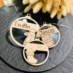 Personalisierte Ornamente Tischdeko Namenskärtchen Weihnachten Verspielt