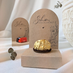 Porta regali per gli ospiti in carta kraft fai da te per Rocher / Ü Egg / Ferrero / Praline - per matrimonio, battesimo, comunione, cresima, compleanno, floreale