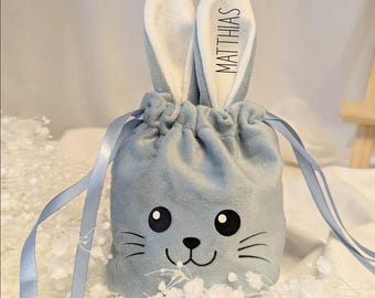Paasmandje, paaspakket, paasnestje, fluwelen tas – gepersonaliseerd paascadeau voor kinderen