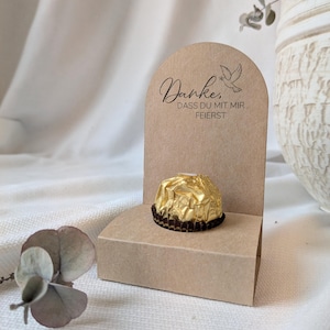 Porta regali per gli ospiti in carta kraft fai da te per Rocher / Ü Egg / Ferrero / Praline - per matrimonio, battesimo, comunione, cresima, compleanno, floreale