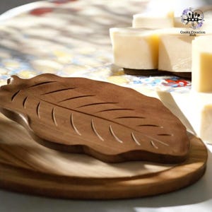Hölzernes blattförmiges Tablett, Vintage-Teeplatte, Dessert-Snack-Tablett, Obst-Servierplatte, Sushi-Tablett, Geschirr, Küchenzubehör, Küchendesign