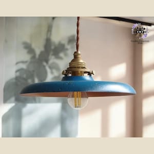 Retro Iron Hanging Lamp, Japan Style Hanging Lamp, Old Hanging Light For kitchen, High Quality Design Lamp, Decorative Blue Chandelier