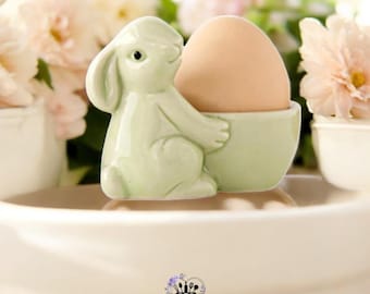 Creative Ceramic Egg Tray, Bunny Haped Egg Holder Tableware, Kitchen Accessories, Easter Bunny Party Supplies, Artistic Egg Holder Dish