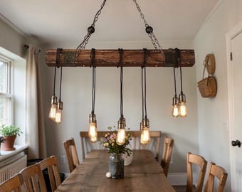 Iron Wood Industrial Pendant Light | Retro American Country Style Restaurant Bar Lamp