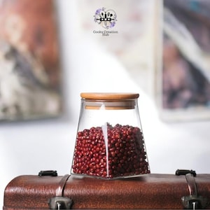 Container Kitchen Jar, Glass Sealed Jar With Wood Lid, Glass Container, Jar For Storing Food, Cook Jar, Kitchen Organizer, Organization Box