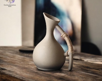 Handmade Ceramic Water Pitcher: Unique Kitchen Kettle