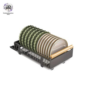Pull-Out Organizer, Pull-Out Dish Rack With Wooden Handle And Drain Tray, Dish Rack, Multifunctional Dish, Cutlery Drainer, Sink Holder