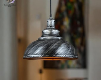 Vintage Silver Industrial Loft Chandelier: Retro Indoor Lighting