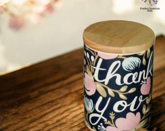 Ceramic Food Storage Jar: Airtight Coffee Beans Container with Bamboo Lid