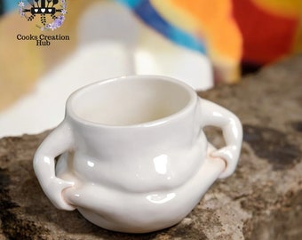 Cute Belly Mug, Artistic Coffee Mug, Art Cup, Espresso Mug, Latte Art Mug, Modern Mug, Single Mug, Cup Of Hot Cocoa