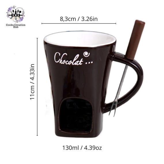 Ganeck 2 Sets Multifunction Pot Hot Chocolate Mug Pocelain