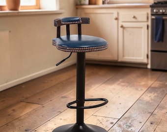 Minimalist Swivel Bar Stool in Solid Wood for Bars, Bistros, Restaurants and Homes