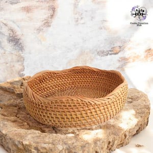 Storage Basket Bread Breakfast, Woven Storage Basket With Corrugated Edge, Rattan Storage Tray, Wicker Basket, Picnic Basket, Fruit Basket