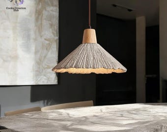 Modern Cement Pendant Light: Artistic Dining Room Lighting