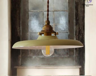 Retro Yellow Iron Hanging Lamp: Japanese Style Chandelier